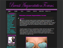 Tablet Screenshot of cosmeticsurgeryforums.com